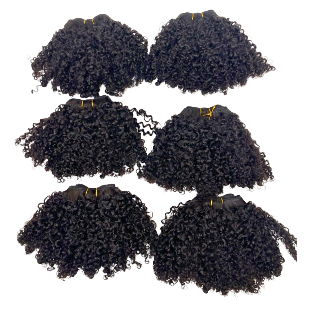 Kinky Curly A Bundle Weft Hair Extensions - Natural Black