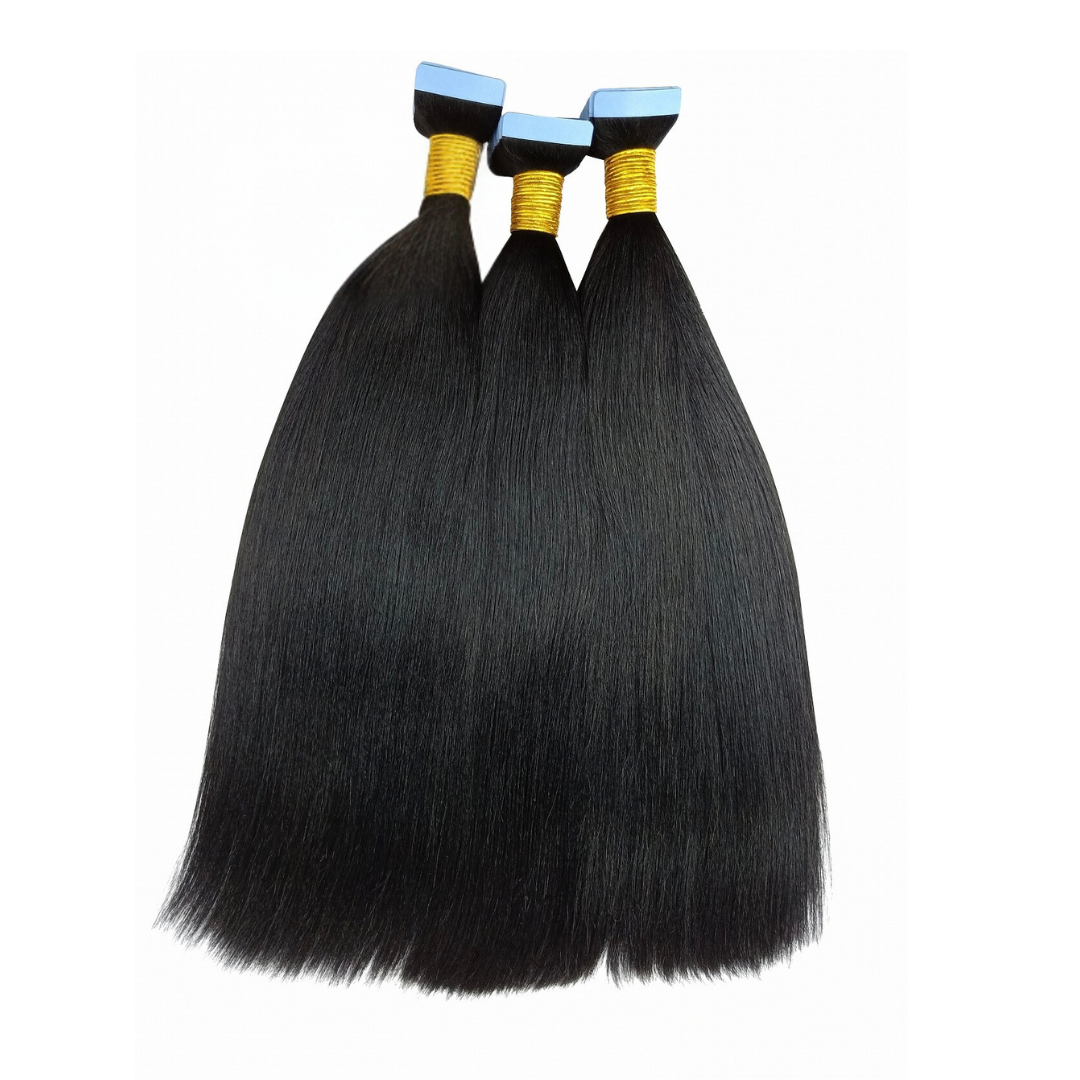 Light Yaki (Silk-Press) Straight Tape-Ins Hair Extensions